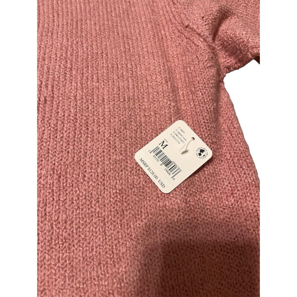 New  Free People Brookside Sweater Tunic Pink Long Sleeve Scoop Neck Medium - Picture 3 of 6